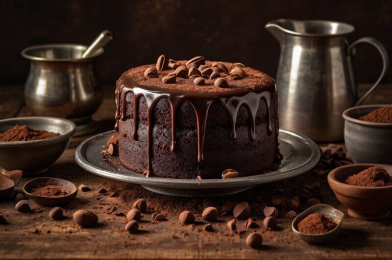 Bolo de Chocolate Macio com Cobertura Cremosa