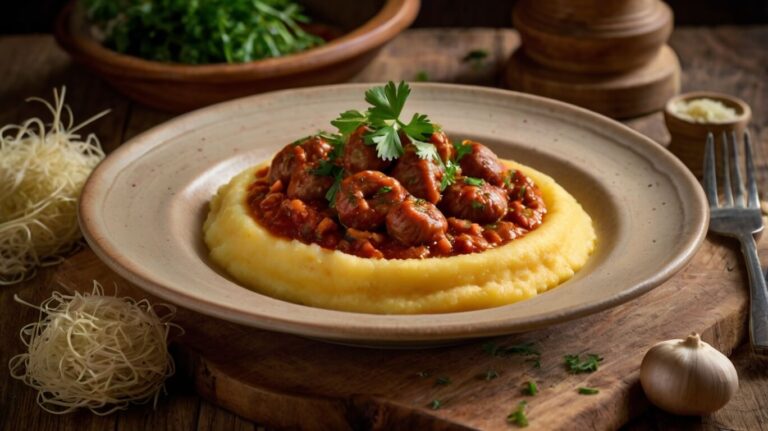 Polenta Cremosa com Ragu de Linguiça