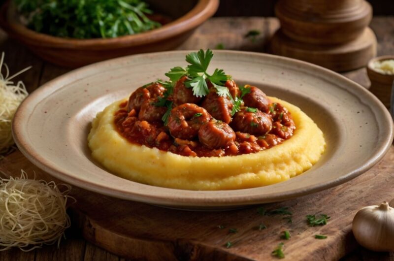 Polenta Cremosa com Ragu de Linguiça